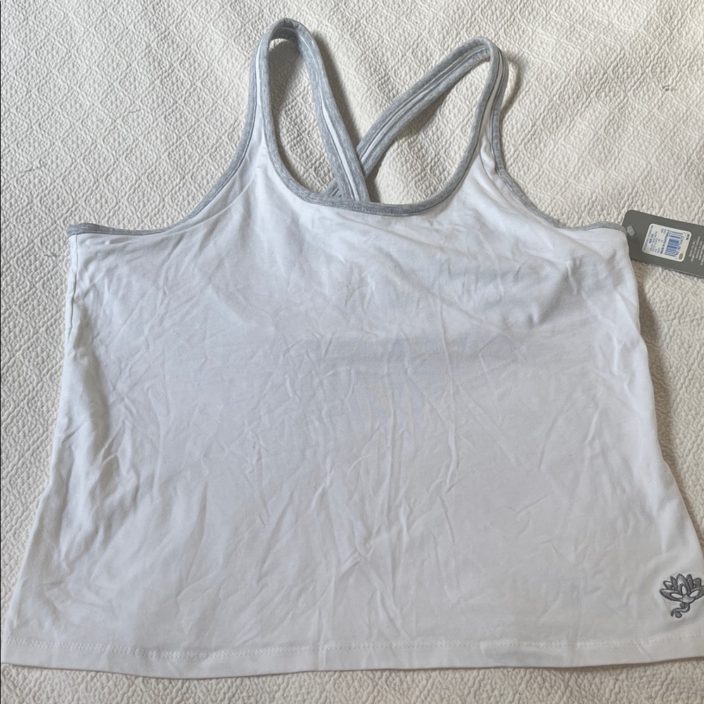 Prospirit Yoga crossback tank white and grey XXL NWT